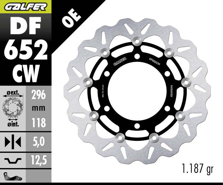 DISCO DE FRENO GALFER WAVE W DELANTERO DF652CW