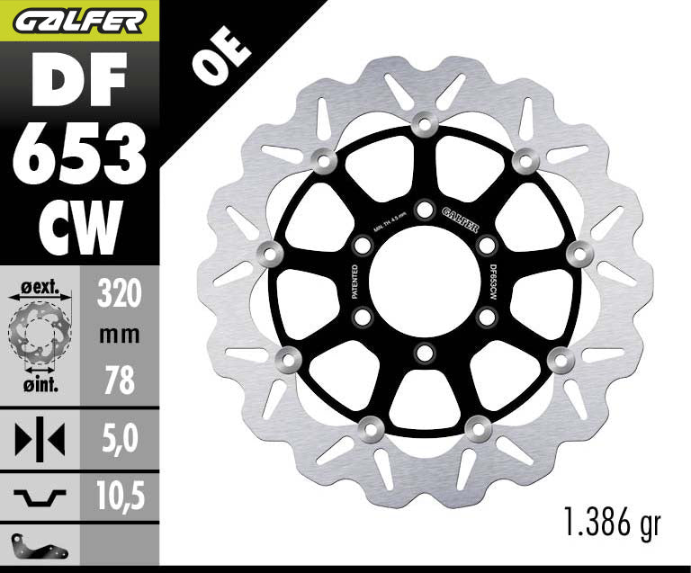 DISCO DE FRENO GALFER WAVE W DELANTERO DF653CW
