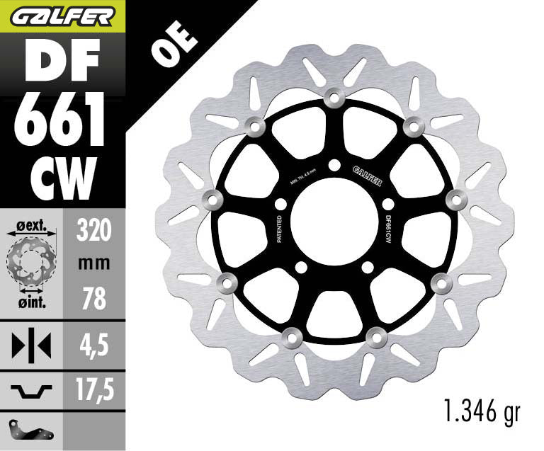 DISCO DE FRENO GALFER WAVE W DELANTERO DF661CW