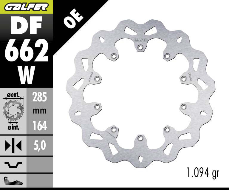 DISCO DE FRENO GALFER WAVE W DF662W