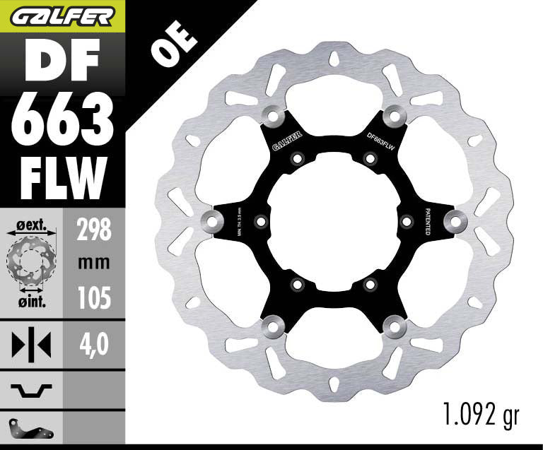 DISCO DE FRENO GALFER WAVE W DELANTERO DF663FLW