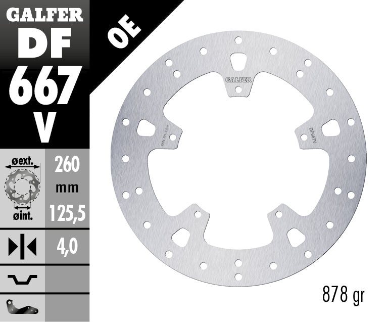 DISCO DE FRENO GALFER CIRCULAR V DF667V