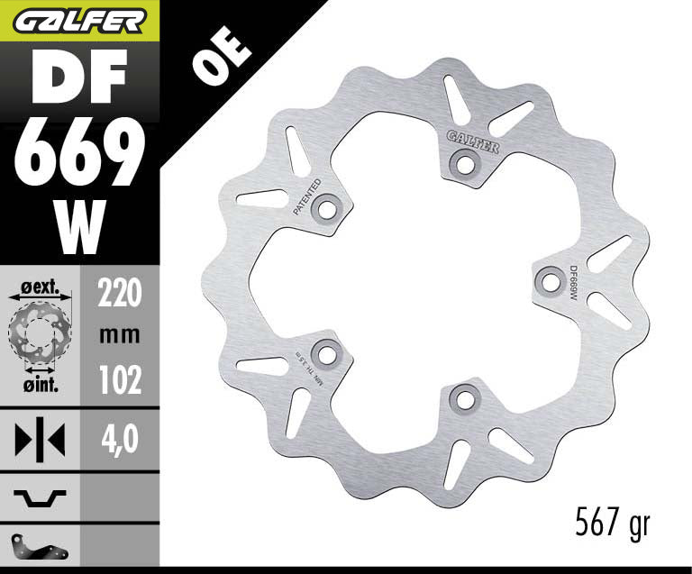 DISCO DE FRENO GALFER WAVE W DF669W