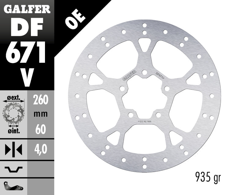DISCO DE FRENO GALFER CIRCULAR V DELANTERO DF671V