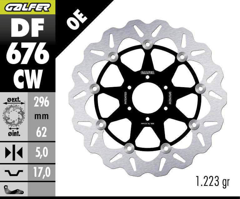 DISCO DE FRENO GALFER WAVE W DF676CW