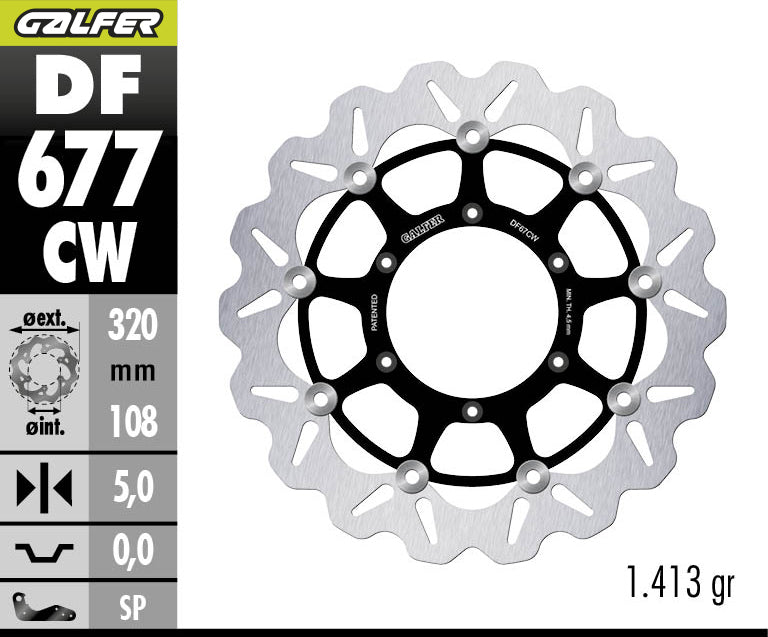 DISCO DE FRENO GALFER WAVE W DELANTERO DF677CW