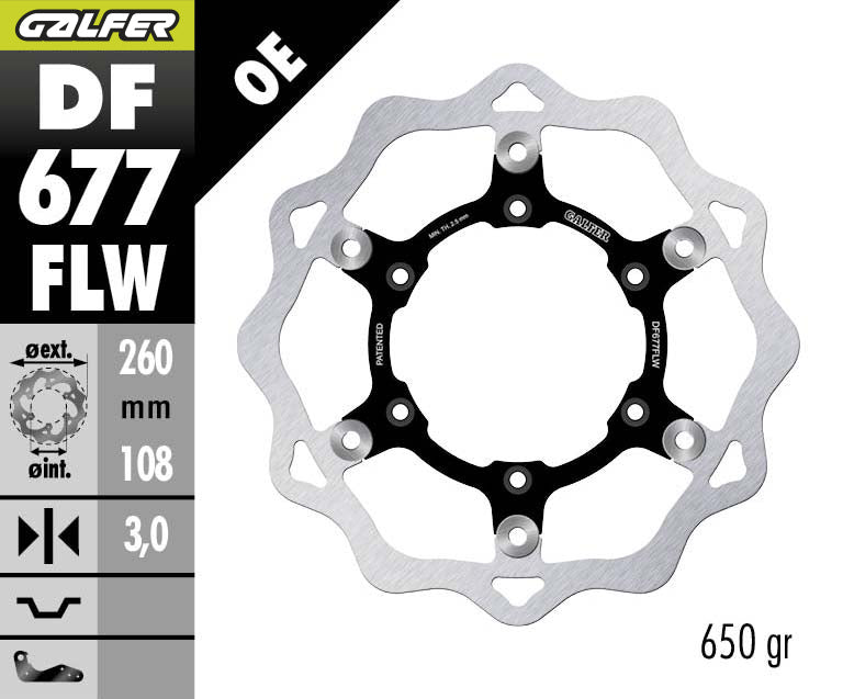 DISCO DE FRENO GALFER WAVE W DELANTERO DF677FLW