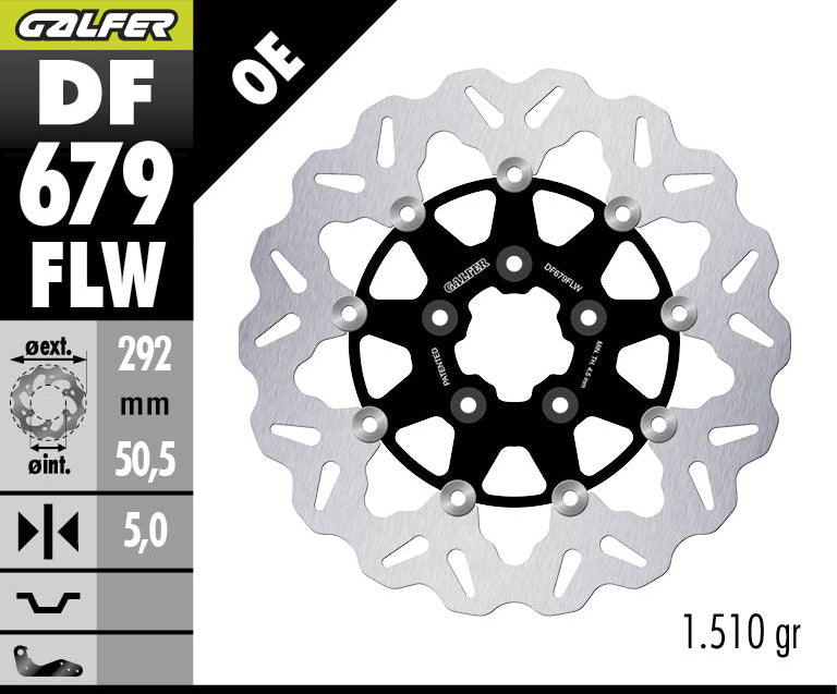 DISCO DE FRENO GALFER WAVE W DELANTERO DF679FLW