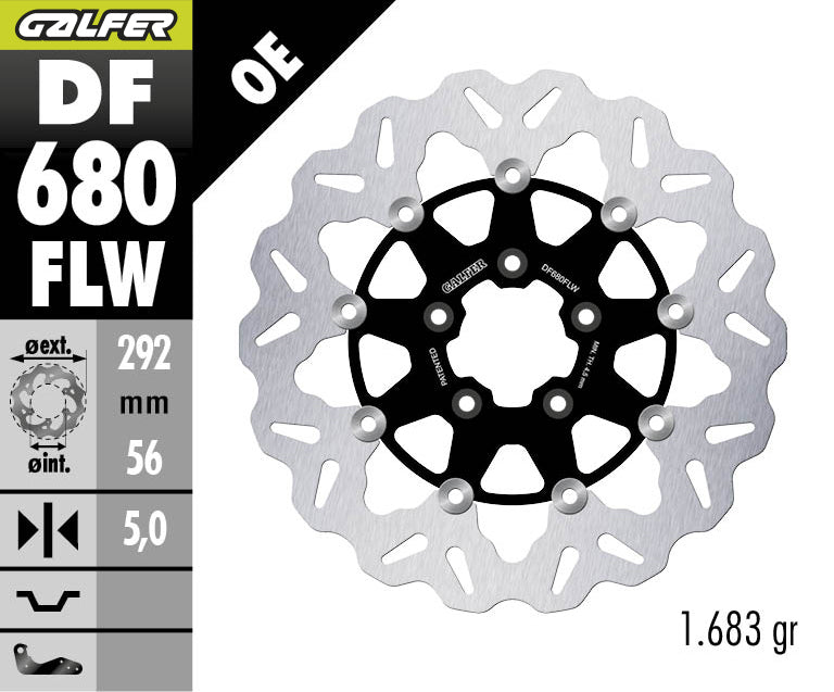 DISCO DE FRENO GALFER WAVE W DELANTERO DF680FLW