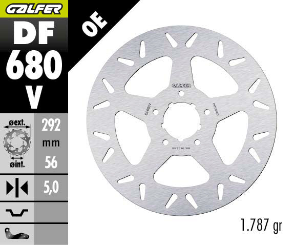 DISCO DE FRENO GALFER CIRCULAR V DELANTERO DF680V
