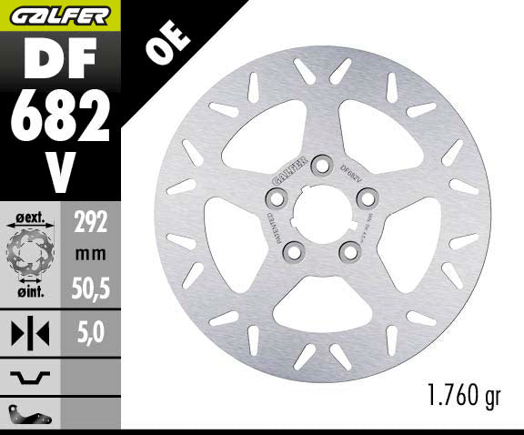 DISCO DE FRENO GALFER CIRCULAR V TRASERO DF682V