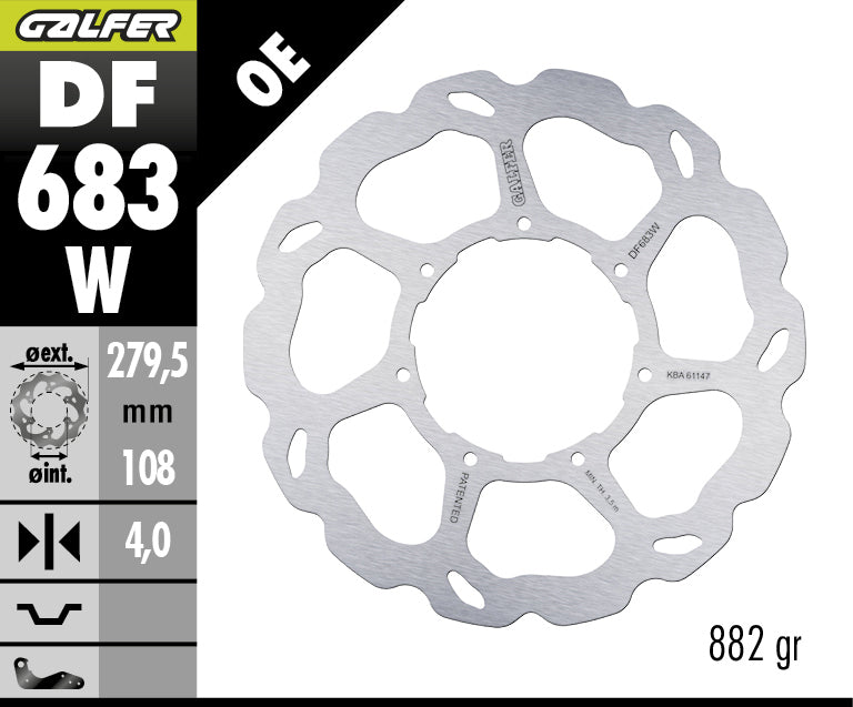 DISCO DE FRENO GALFER WAVE W DELANTERO DF683W