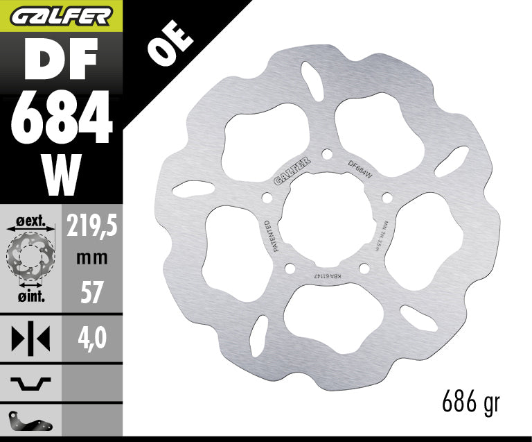 DISCO DE FRENO GALFER WAVE W TRASERO DF684W