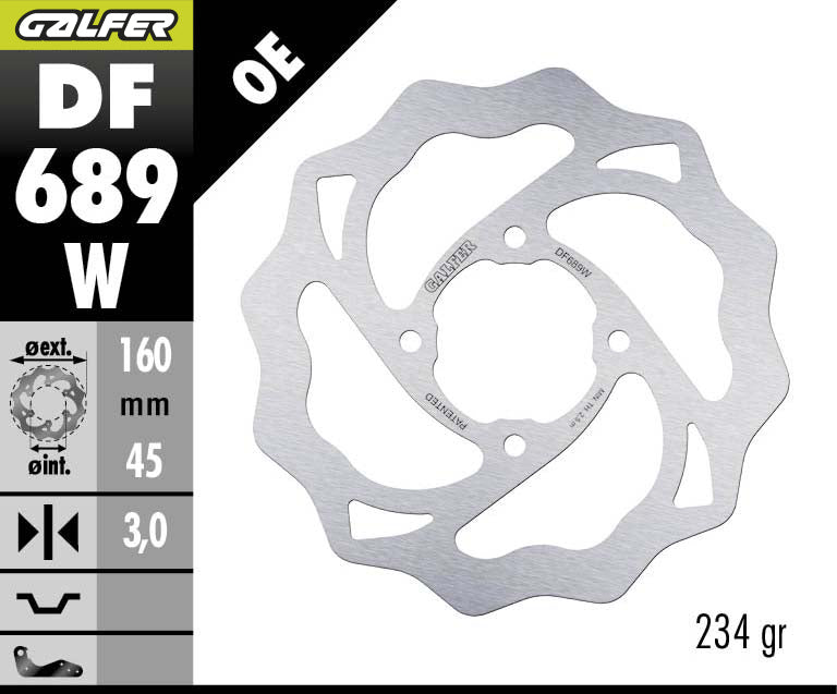 DISCO DE FRENO GALFER WAVE W TRASERO DF689W