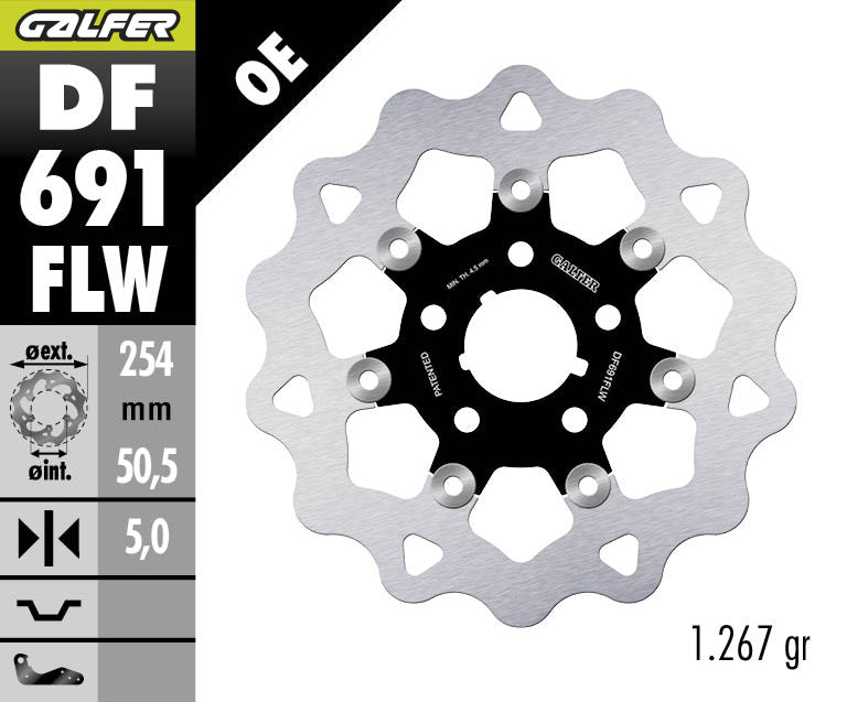DISCO DE FRENO GALFER WAVE W TRASERO DF691FLW