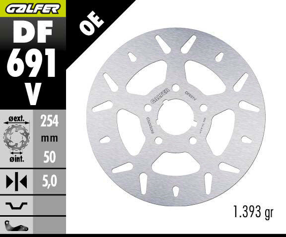 DISCO DE FRENO GALFER CIRCULAR V TRASERO DF691V