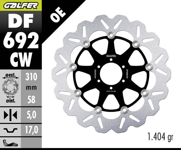 DISCO DE FRENO GALFER WAVE W DF692CW