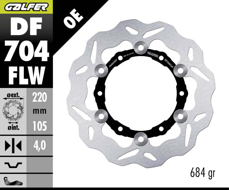 DISCO DE FRENO GALFER WAVE W DF704FLW