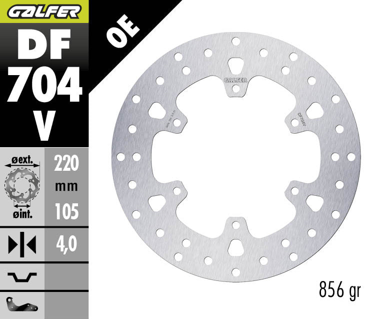 DISCO DE FRENO GALFER CIRCULAR V DF704V