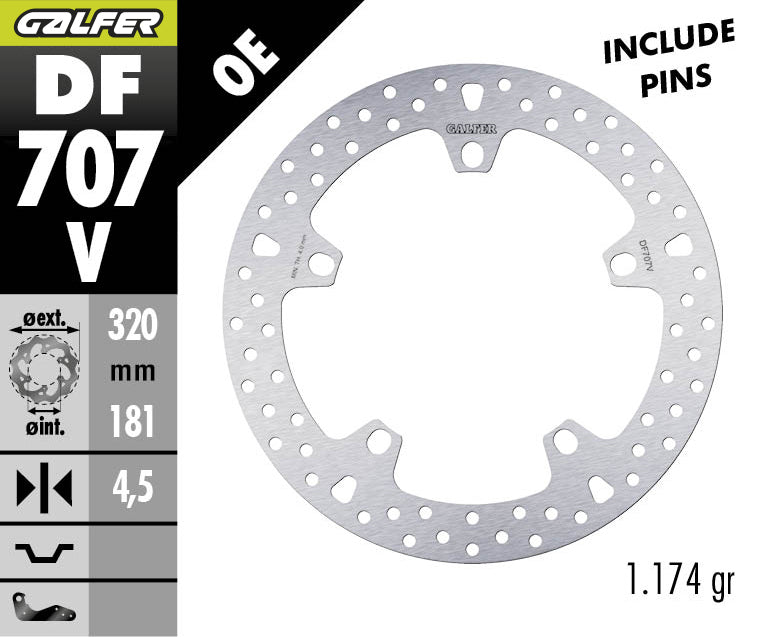 DISCO DE FRENO GALFER CIRCULAR V DELANTERO DF707V