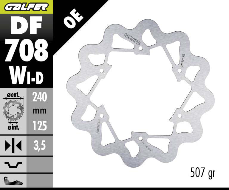 DISCO DE FRENO GALFER WAVE W DELANTERO DF708WD