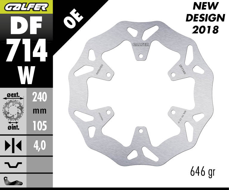 DISCO DE FRENO GALFER WAVE 714W