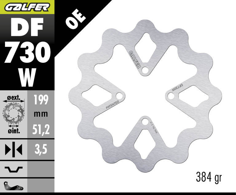 DISCO DE FRENO GALFER WAVE W TRASERO DF730W