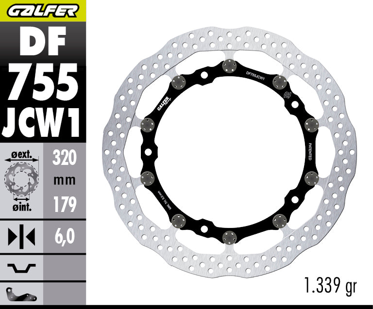 DISCO DE FRENO FLOTANTE GALFER RACING JCW1 DELANTERO DF755JCW1G03