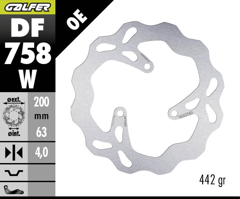 DISCO DE FRENO GALFER WAVE W DF758W