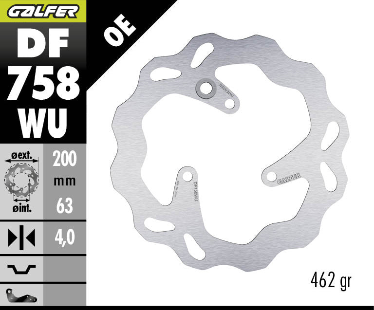 DISCO DE FRENO GALFER WAVE W TRASERO DF758WU