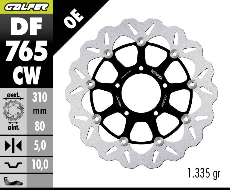 DISCO DE FRENO GALFER WAVE W DELANTERO DF765CW