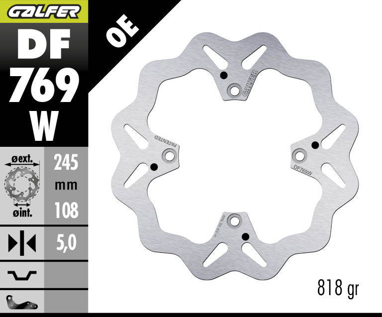 DISCO DE FRENO GALFER WAVE W DELANTERO DF769W