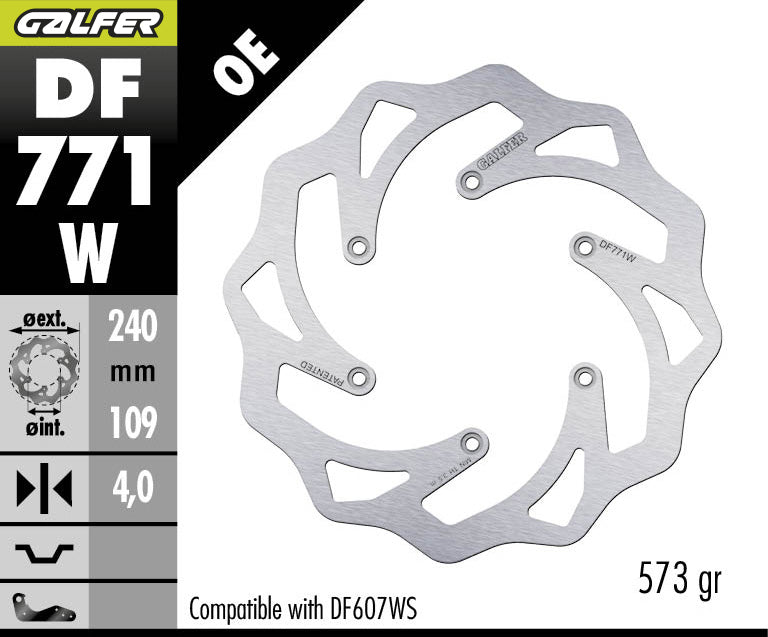 DISCO DE FRENO GALFER WAVE W TRASERO KTM 690/ HUSQVARNA 701/ GASGAS 701
