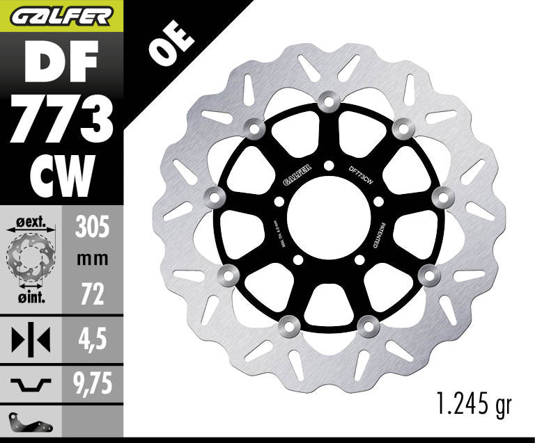 DISCO DE FRENO GALFER WAVE W DELANTERO DF773CW