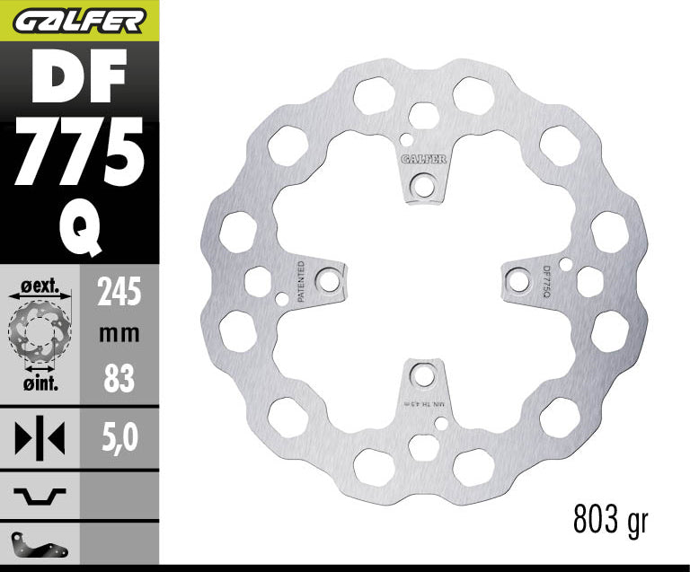 DISCO DE FRENO GALFER CUBIQ Q DELANTERO DF775Q