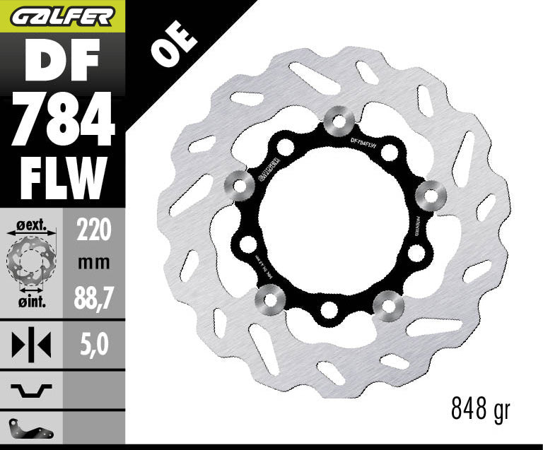 DISCO DE FRENO GALFER WAVE W TRASERO DF784FLW