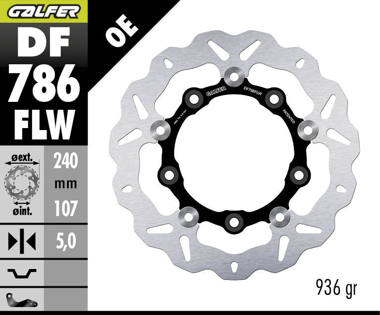 DISCO DE FRENO GALFER WAVE W TRASERO DF786FLW