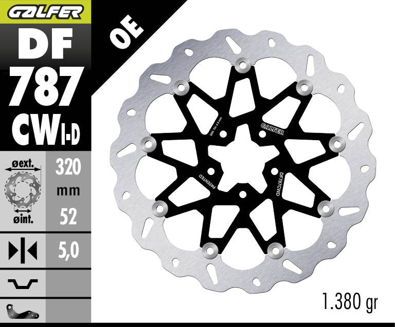 DISCO DE FRENO GALFER WAVE W DELANTERO DF787CWD