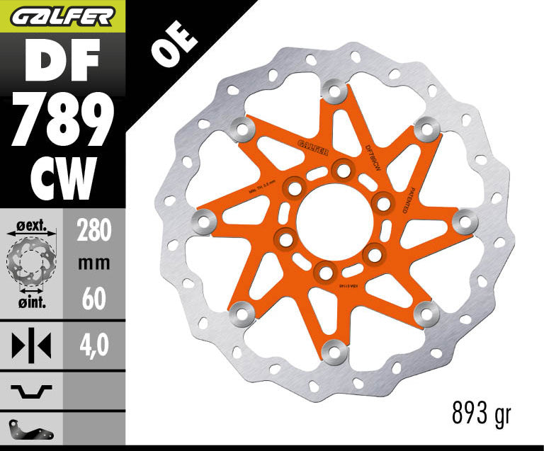 DISCO DE FRENO GALFER WAVE W DELANTERO DF789CW