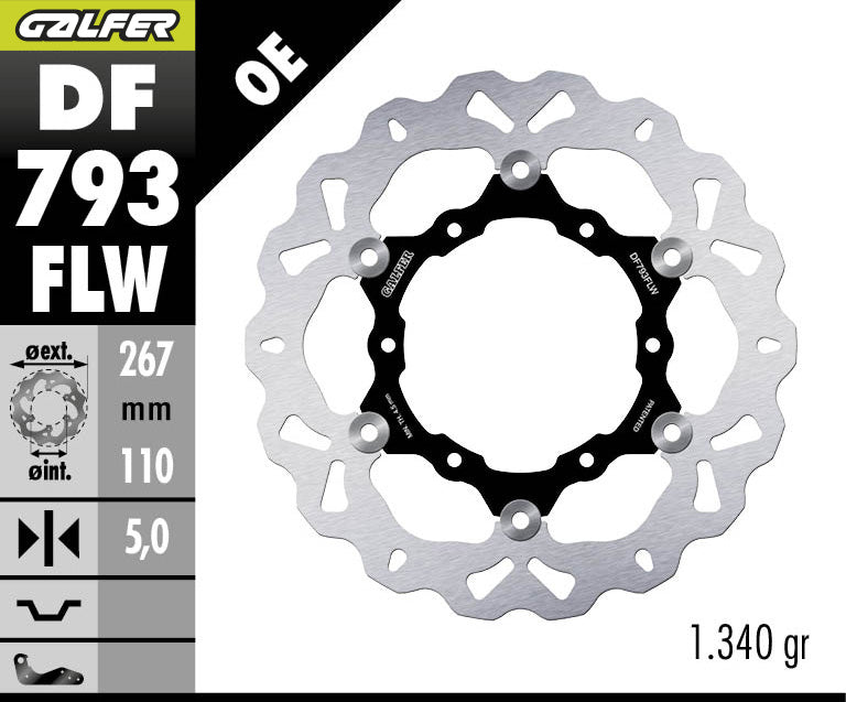 DISCO DE FRENO GAFER WAVE W TRASERO DF793FLW