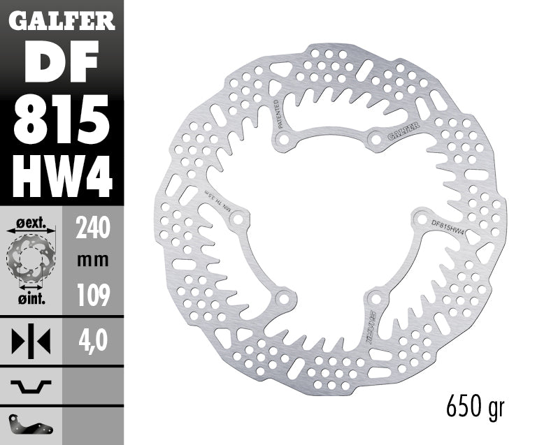 DISCO DE FRENO FIJO GALFER SHARK TRASERO DF815HW4