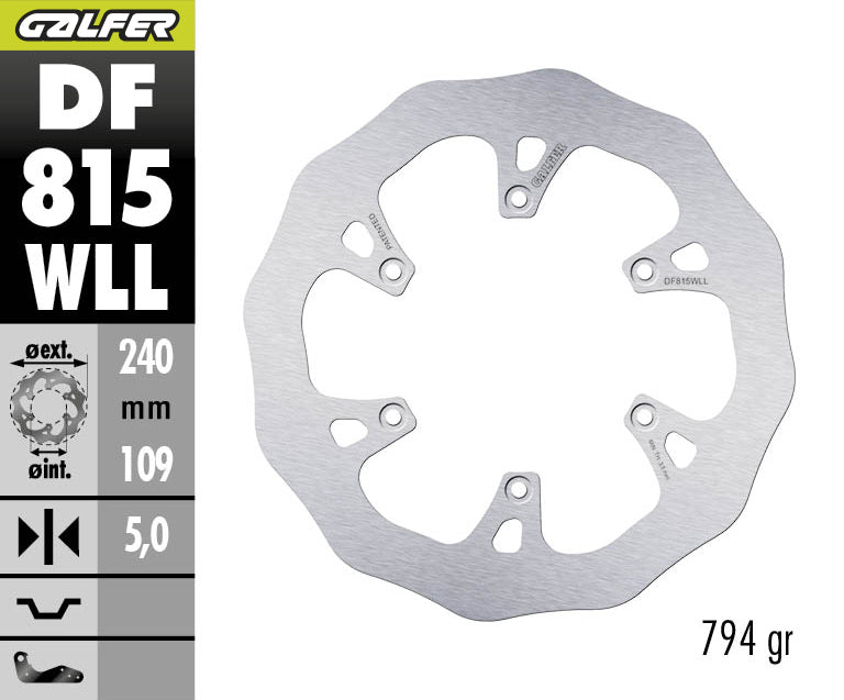 DISCO DE FRENO GALFER WAVE WLL TRASERO DF815WLL