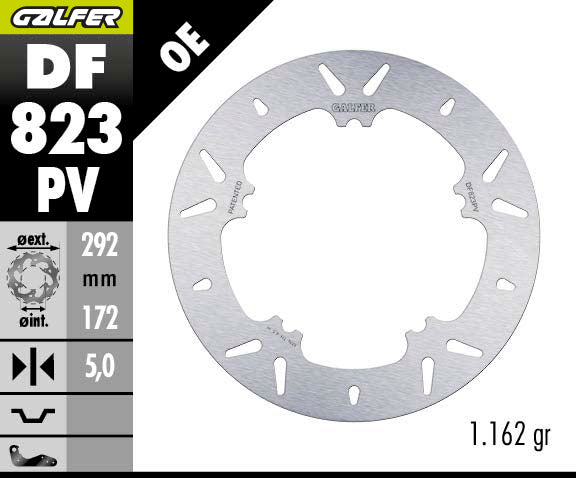 DISCO DE FRENO GALFER CIRCULAR V DELANTERO DF823PV