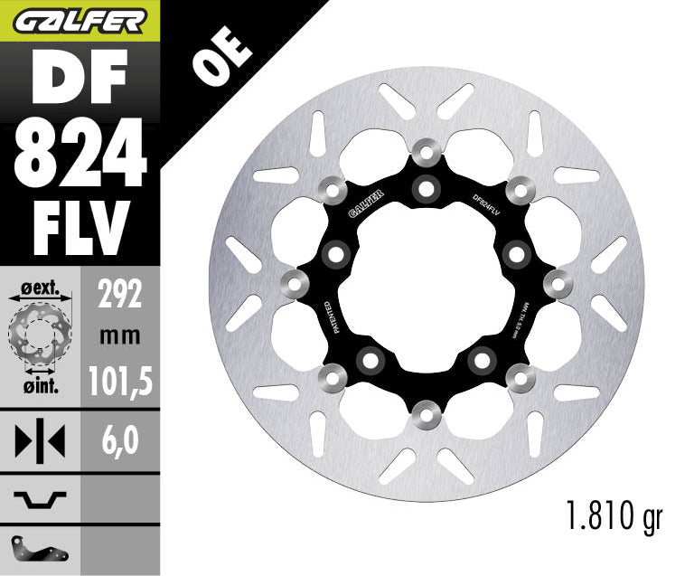 DISCO DE FRENO FLOTANTE GALFER CIRCULAR FLV TRASERO DF824FLV