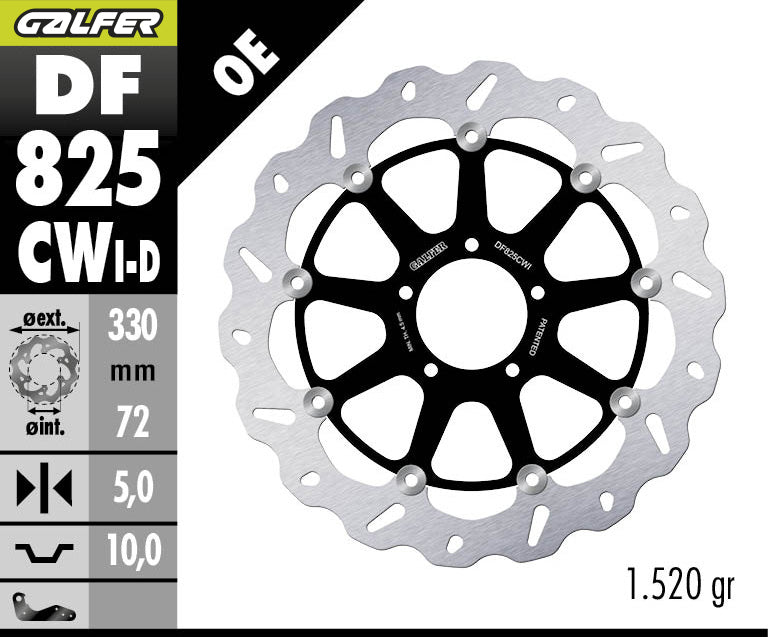 DISCO DE FRENO GALFER WAVE W DELANTERO DF825CWD