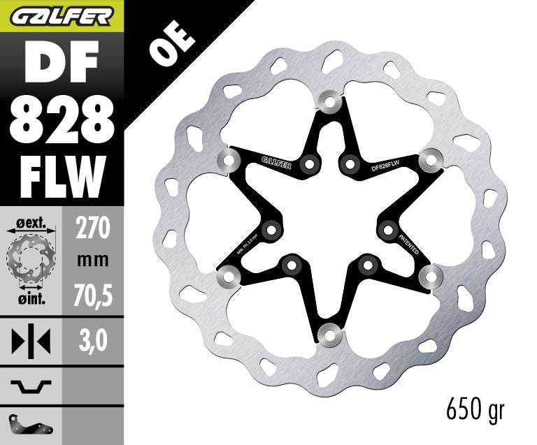 DISCO DE FRENO GALFER WAVE W DELANTERO DF828FLW