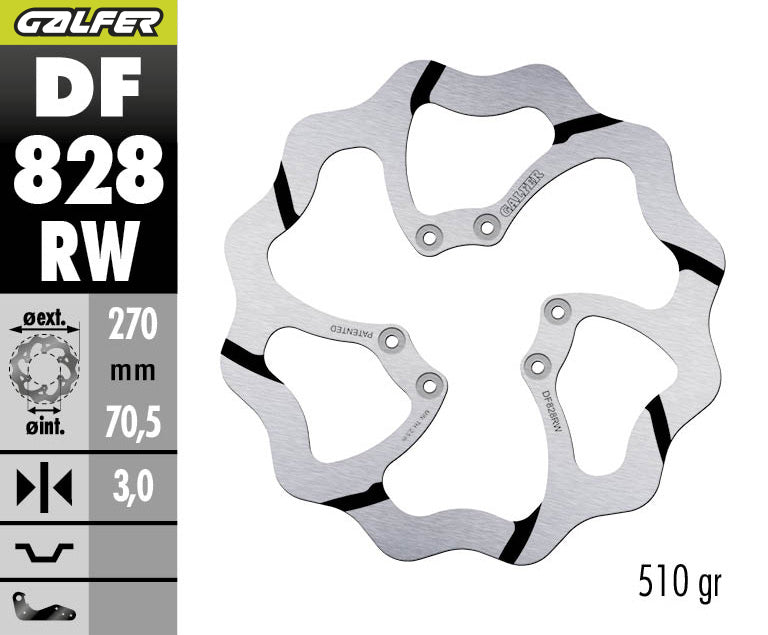 DISCO DE FRENO GALFER WAVE W DELANTERO DF828RW