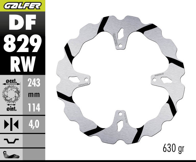 DISCO DE FRENO GALFER WAVE W TRASERO DF829RW
