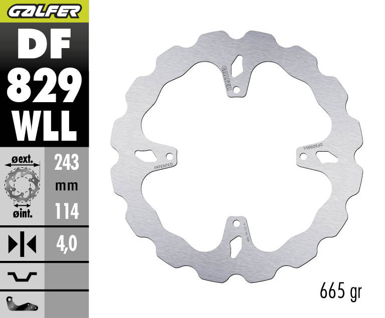 DISCO DE FRENO GALFER WAVE WLL TRASERO DF829WLL