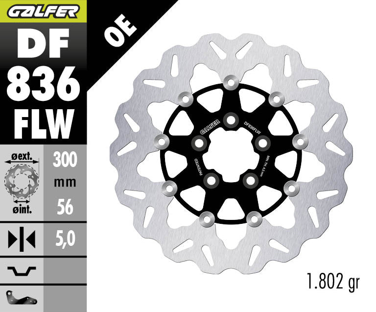 DISCO DE FRENO GALFER WAVE W DF836FLW